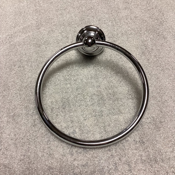 Silver Chrome Wall Mount Towel Ring - Picture 1 of 7